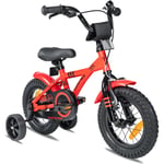 PROMETHEUS BICYCLES ® RED HAWK barnesykkel 12 i rødt og svart fra 3 år