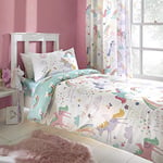 Bedlam, girls, childrens, kids double, duvet cover sets, unicorn bedding, Polyester, Multicolour