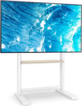 Support TV sur Pied pour Téléviseur de 60-86 Pouce Ecran LED LCD Plasma,Hauteur Réglable Pied TV Haut Support Télé avec Étagère Jusqu 'à 68 kg, Max. VESA 800x600mm,Blanc