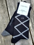 2 PAIRS :  CALVIN KLEIN Black Ankle Socks 61% Cotton MENS UK 5.5-8 39-42 CK10