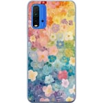 Xiaomi Redmi 9T Gjennomsiktig Telefondeksel Miniatyrblommor