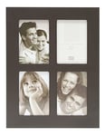 Deknudt Frames S42ZF2 P4 Cadre pour 4 Photos Bois Peint Noir/Brun 20 x 20 cm