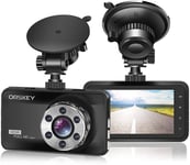 Dashcam Voiture 1080P HD Caméra embarquée Avant de Voiture embarquée dashcam pour Voiture Grand Angle 170°, HDR, Affichage LCD 3.0"", Vision de Nuit, détecteur de mouvements et accéléromètre