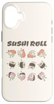 Coque pour iPhone 16 Plus Mignon Kawaii Rouleau de Sushi Dessin animé Dessin animé Japonais Nourriture Anime