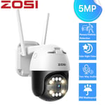 ZOSI Wireless 5MP WiFi PTZ Security Camera 2-Way Audio AI Human/Car Detection