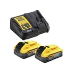 Dewalt - Starter-Kit 18V Powerstack (2x5,0 Ah) avec chargeur - DCB115H2-QW