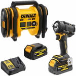 Visseuse à choc sans fil, y compris compresseur sans fil 18V 5Ah - Dewalt