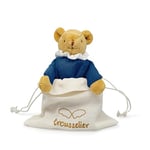 Trousselier - Doudou Bebe Ours Nid d'ange avec Hochet - Ours en Peluche Coton Bio Bleu Foncé - Cadeau Naissance Nouveau Né Garçon Fille - Nounours 20 cm - Doudou Naissance Bébé Mixte