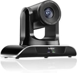 PTZ Camera with 10X Zoom Optique, Caméra de Conférence Full HD 1080P 60FPS HDMI/USB/RJ45, Caméra de Vidéoconférence Webcam Visioconférence pour PC/Mac/Portable/Macbook/Tablette