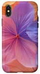 Coque pour iPhone X/XS Mélange floral romantique dans des tons orange chaud et bleu froid