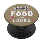 Nous servons de la nourriture et avons l'air drôle, un serveur assorti à une équipe de restauration PopSockets PopGrip Adhésif