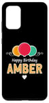 Coque pour Galaxy S20+ Amber Joyeux anniversaire slogan