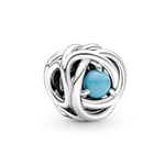 Pandora Moments Charm Cercle Éternité en argent sterling avec cristal bleu capri