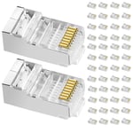 25 Pcs Connecteur RJ45 CAT6/CAT5/CAT5E, 1Gbps Embout de Connecteur Blindé RJ45 8P8C, Connecteur Sans Outil pour Transmission de Données Haute Vitesse Ethernet.[G872]