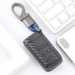 TPHJRM Carbon fiber grain leather key cover protective cover 3 button smart Fob car accessory ，for Subaru Forester Outback Legacy XV