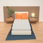 Matelas 100x190 déhoussable Hauteur 14 cm - en Waterfoam, orthopédique, indéformable Sim