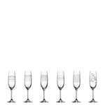Leonardo Casella 061798 Lot de 6 flûtes à champagne, verre à prosecco avec motifs, résistant aux chocs, passent au lave-vaisselle, 190 ml