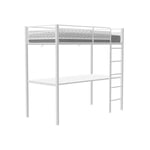 Lit mezzanine enfant avec bureau EDI - Blanc - 90 x 190 cm - Sommier inclus