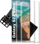 Protection D'écran À Couverture Complète Pour Galaxy S22 Ultra, 2+2 Pièces Caméra Arrière Protecteur Ultra Claire Film Protection D¿Ecran Pour Samsung Galaxy S22 Ultra