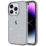 iPhone 14 Pro Max Mobilskal Glitter Powder - Transparent Svart