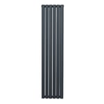 Radiateur à Colonne Ovale 1600mm x 360mm, Chauffage Moderne Vertical à Tube Ovale en Acier au Carbone Gris Anthracite Mat, Cuisine Salon Salle de Bain [Brosse, Attaches Murales & Supports INCLUS]