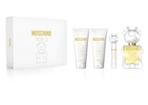 Moschino Toy 2 by Moschino for Women - 4 Pc Gift Set 3.4oz EDP Spray, 0.33oz EDP Spray, 3.4oz Body Lotion, 3.4oz Shower Gel