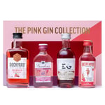 Pink Gin Gift Set - 4 x 5cl Miniatures - Whitley Neill Gin Rhubarb & Ginger, Edinburgh Gin Plum & Vanilla Liqueur, Gordon's Pink Gin, Greenall's Wild Berry Gin - Mothers Day Gin Gifts for Women