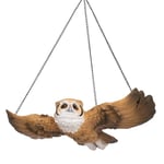 Design Toscano NG31625 Sculpture de Jardin Le Hibou Suspendu, Marron, 25.5 x 39.5 x 9 cm