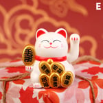 1st Mini Solar Powered Lucky Cat och Lucky Cat Home Car Decor Gi E