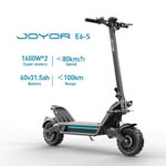 JOYOR - JOYOR E6-S elektrisk skoter - 1600W*2 motorer 60V31.5AH Batteri 85KM Räckvidd Skivbromsar - Svart