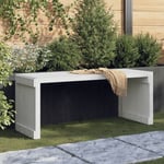 Torana - Banc de jardin extensible blanc 212,5x40,5x45cm bois massif pin