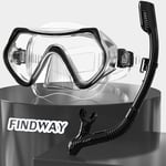 Findway Masque Plongée Adulte, Masque de Plongée avec Masque à Large Vue et Tuba, Lunettes de Natation avec Couvre-Nez, en Verre trempé, Masque Snorkeling pour la Natation et la Plongée