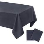 DWCN - Lot de 2 nappes Anti-Taches lavables et imperméables - pour Salle à Manger, Jardin, fête, Mariage ou Maison - Gris - 130 x 160 cm