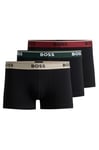 BOSS Mens 3 Pack Power Boxer Shorts Black/Black/Black XL