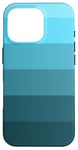 Coque pour iPhone 16 Pro Palette de rayures bleu turquoise menthe minimaliste moderne