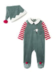 VERTBAUDET Coffret de Noël bébé Mixte Pyjama + Bonnet Vert Sapin 6M - 67CM