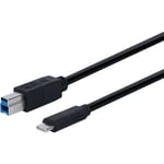 Fuj:tech USB-C 3.0 - USB-B kaapeli, 5m