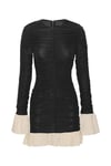 Mini Ruched Ls Dress - Black Comb.