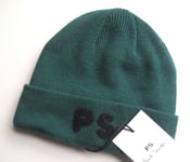 Genuine PAUL SMITH PS Green 100% Wool BEANIE Toque Hat MENS Tag