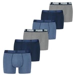 Puma Boxer Homme, Lot De 6 - Basic Boxer Ecom, Coton Stretch, Everyday Bleu/Gris 2xl (Xx-Large)