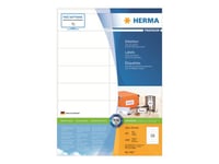 HERMA Premium - Étiquettes en papier plastifiées mates autocollantes permanentes - blanc - 105 x 35 mm 1600 étiquette(s) ( 100 feuille(s) x 16 )