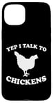 Coque pour iPhone 15 Plus Yep I Talk To Chickens Design humoristique avec inscription en allemand "agricult"