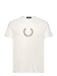 Flocked Laurel W Gra Tee White Fred Perry