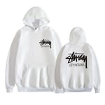 Unisex Stussy Pullover Hoodie idweight Hoodie Vit White M