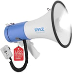 Pyle Haut-Parleur Mégaphone Portable- Mégaphone Porte-Voix Compact de 50 W avec Lampe de Poche LED-Sirène d'Alarme-Volume Réglable- Microphone Détachable-Alimenté par Piles