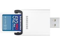 Samsung Pro Plus MB-SD512SB/WW Carte SD UHS-I U3 Full HD & 4K UHD 180 Mo/s en Lecture 130 Mo/s en écriture pour appareils Photo et Drones avec Lecteur de Carte USB