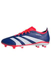 adidas Predator League Football Boots Firm Ground, Lucid Blue/Cloud White/Solar Red, 3.5 UK