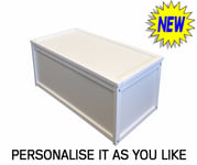 NEW WHITE WOODEN TOY BOX STORAGE UNIT CHILDRENS KIDS CHEST BOXES BENCH STRONG