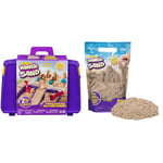 Kinetic Sand Sable À Modeler Mallette D'activités 907 G - Emporte Ton Sable À Mode & Sable Magique - Pack De Sable Naturel 907 G - Créez Différentes Formes Hypnotisantes avec Ce Sable