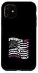 Coque pour iPhone 11 Purple Up Drapeau militaire pour enfant